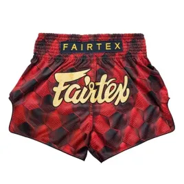 spodenki-muay-thai-fairtex-czerwono-czarne-haftowane-logo-rozmiar-s