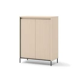 komoda-trend-tg-03-szerokosc-78-cm-bez-piaskowy-czarny-ryfle-oswietlenie