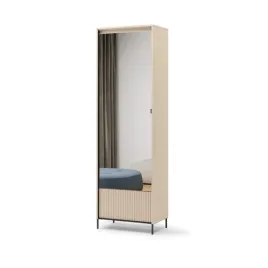 szafa-trend-tg-01-szerokosc-65-cm-bez-piaskowy-czarny-lustro-oswietlenie