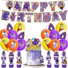 zestaw-dekoracji-urodzinowych-grimace-balony-toppery-baner-30pcs