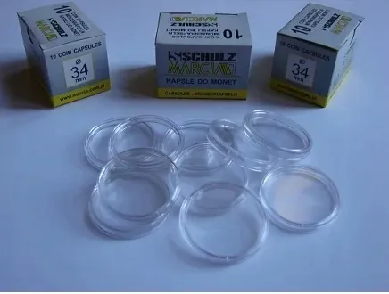 KAPSLE NA MONETY 10 sztuk 34 mm PREMIUM nowość