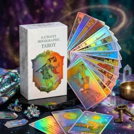 holograficzny-teczowy-zestaw-klasycznych-kart-tarota-rider-78-sztuk