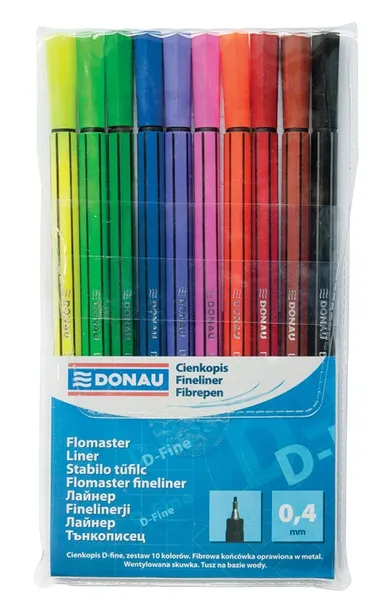 Cienkopis D-Fine 0,4 mm 10szt mix kolorów zestaw