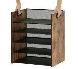 organizer-na-dokumenty-a4-biurko-5-polek-drewno-metal-uchwyt