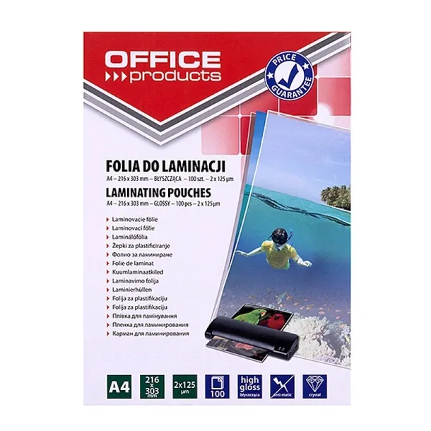 Folia do laminowania A4 2x125mikr 100szt