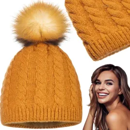czapka-damska-zimowa-kobieca-beanie-jesienna-zimowa-majka-zolta-miodowa