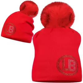 czapka-z-pomponem-pompon-zimowa-labartti-ozdobne-logo-czerwona