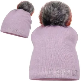 czapka-z-pomponem-pompon-zimowa-labartti-ozdobny-napis-fiolet-lilia