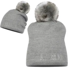 czapka-z-pomponem-pompon-zimowa-labartti-ozdobny-napis-szara-szarosc