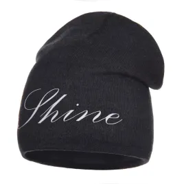 czapka-damska-zimowa-ocieplana-polarem-beanie-napis-shine-grafitowa-majka