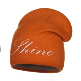 czapka-damska-zimowa-ocieplana-polarem-beanie-napis-shine-pomaranczowa