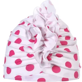 czapka-bawelniana-dziewczeca-turban-biala-w-rozowe-groszki-42-44