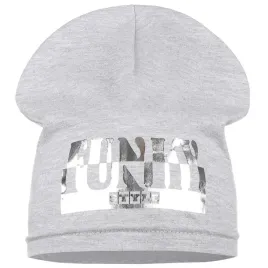czapka-dziecieca-dla-dziecka-bawelniana-blyszczacy-napis-szara-40-46