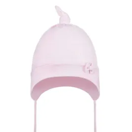czapka-niemowleca-dziecieca-wiazana-z-kokardka-bawelniana-jasny-roz-roz-40