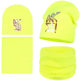 czapka-komin-tuba-komplet-jesienny-blyszczacy-napis-40-46-neonowy