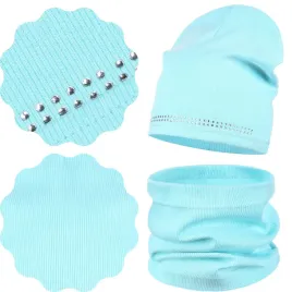 majka-komplet-dziewczecy-czapka-beanie-komin-48-52-dzety-turkus-turkusowy