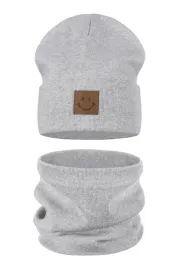 czapka-i-komin-dzieciecy-komplet-dziecka-zestaw-bawelna-95percent-szary-48-52