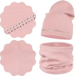 majka-komplet-jesienny-czapka-beanie-komin-40-46-dzety-roz-rozowy