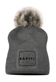 czapka-beanie-z-pomponem-damska-zimowa-grafitowa