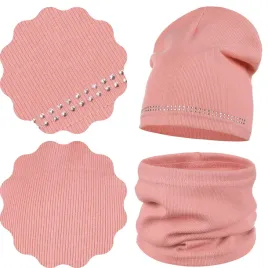 majka-komplet-jesienny-czapka-beanie-komin-40-46-dzety-roz-rozowy