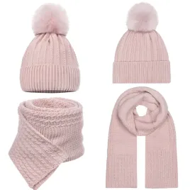 czapka-szalik-komplet-damski-pompon-rozowy-2m-zimowy-cieply-na-zime
