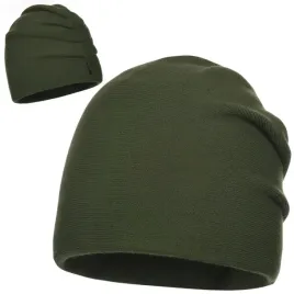 czapka-damska-10percent-welny-ciepla-beanie-bez-wzoru-zimowa-jesienna-zielona