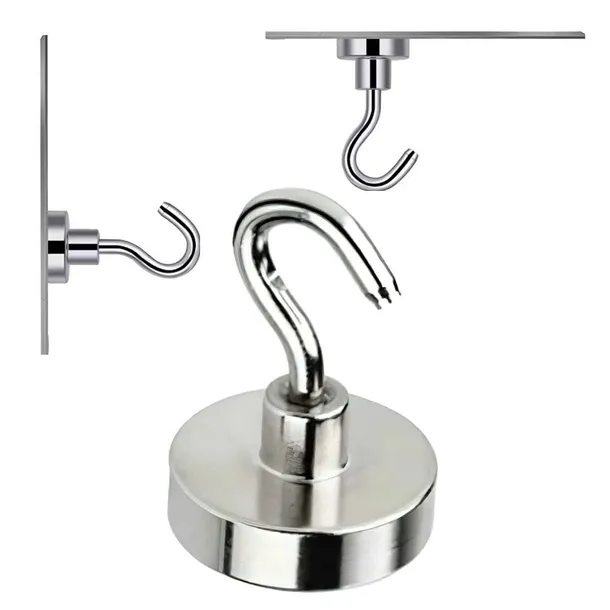 MAGNES NEODYMOWY Z HACZYKIEM, HACZYK, UCHWYT 12x34 MM MOCNY 1szt UDŹWIG 5kg