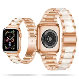 perlowa-damska-bransoletka-stone-white-apple-watch-40-41-42-mm-zlota