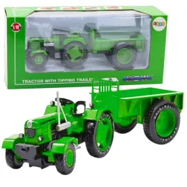 zielony-metalowy-traktor-rolniczy-z-przyczepa