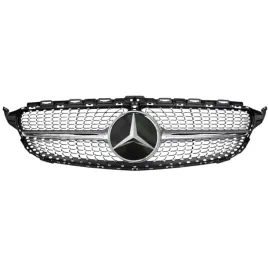 mercedes-c-klasa-w205-2014-atrapa-przednia-grill-diamond-silver-chrom-nowy