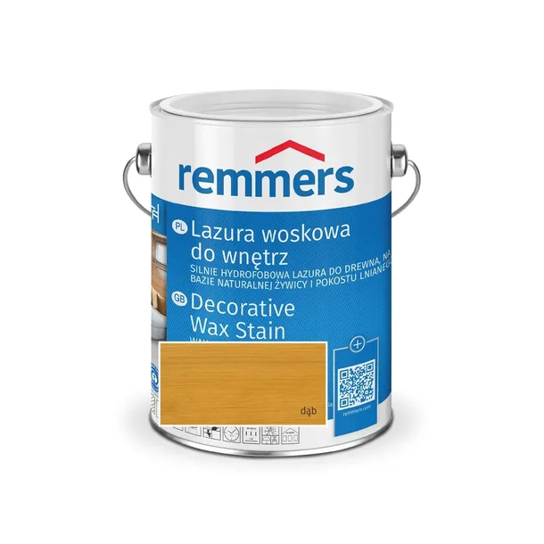 Remmers Lazura Woskowa do WNĘTRZ HYDROFOBOWA wohnraum 0,75L Dąb 2305
