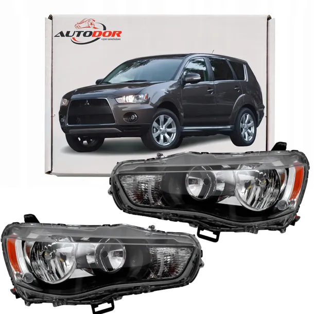 MITSUBISHI OUTLANDER 2009-2012 REFLEKTORY LAMPY PRZEDNIE Z SILNICZKAMI L+P