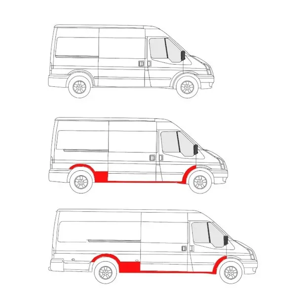 Reperaturki / progi / zestaw Ford Transit 00 - 13 wersja L3 / L4 PRAWA