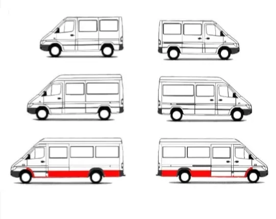 Reperaturki błotnika MB Sprinter / VW LT 95-06 L3 MAX Lewa + Prawa