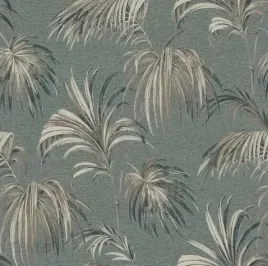 tapeta-na-sciane-liscie-palmy-boho-zielona