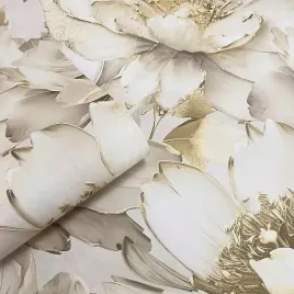 tapeta-duze-kwiaty-liscie-roslinny-wzor-papierowa