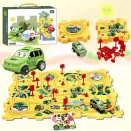 samochod-zestaw-zabawek-dla-dzieci-tor-wyscigowy-mata-puzzle-25el-dinozaur