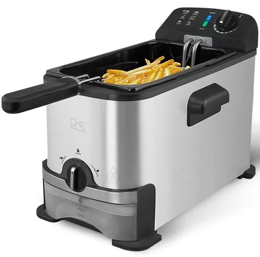 FRYTKOWNICA OLEJOWA TŁUSZCZOWA 3L 2000W TERMOSTAT XL CHRUPIĄCE FRYTKI FILTR