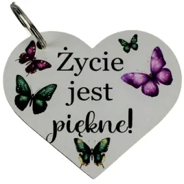 breloczek-serce-biale-z-sentencja-zycie-jest-piekne-prezent-upominek