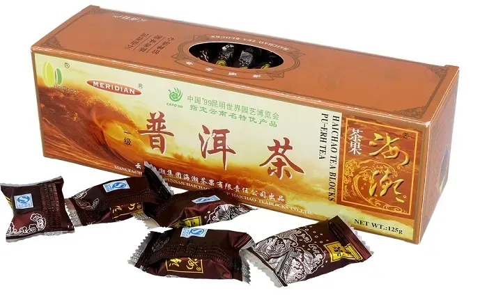 Herbata czerwona  Pu Erh (prasowana w kostkach 125g MERIDIAN