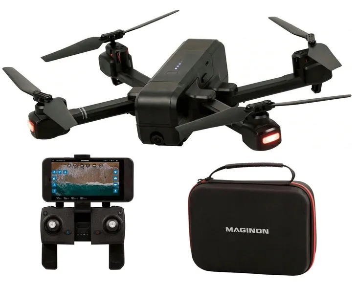 Dron Maginon QC-90SE Kamera FULL HD GPS Wifi PODGLĄD NA ŻYWO 1500mAh ZAWIS