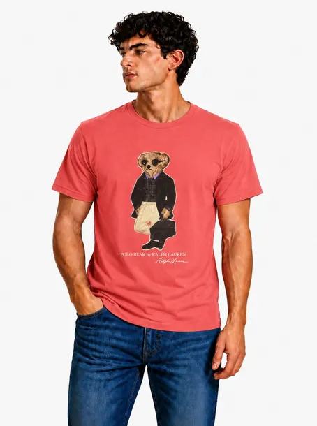 T-shirt Męski Polo Ralph Lauren Bear Koralowy r. L