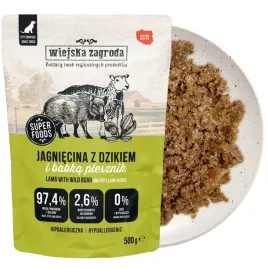 wiejska-zagroda-karma-mokra-dla-psa-jagniecina-z-dzikiem-dorosly-500g