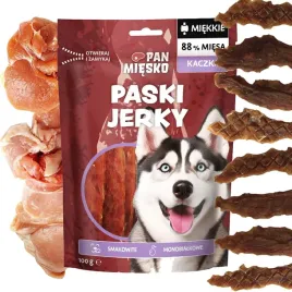 pan-miesko-przysmak-dla-psa-paski-jerky-kaczka-dorosly-100g