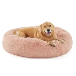 bedsure-legowisko-dla-psa-kota-okragle-pluszowe-rozowe-115-cm