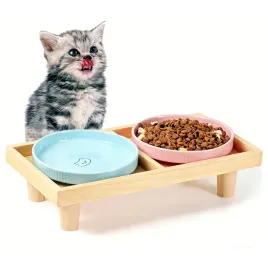 2-x-miska-dla-kota-psa-ceramiczna-stojak-podwyzszona-16cm-nieuzywana-qv