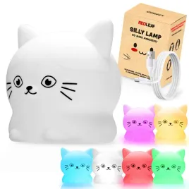 lampka-nocna-dla-dzieci-kolorowa-silikonowa-bezpieczna-kot-cat-redleaf