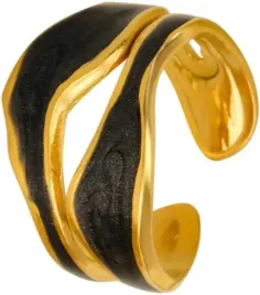 zloty-pierscionek-organiczny-emaliowy-elegancki-stylowy-stal-szlachetna