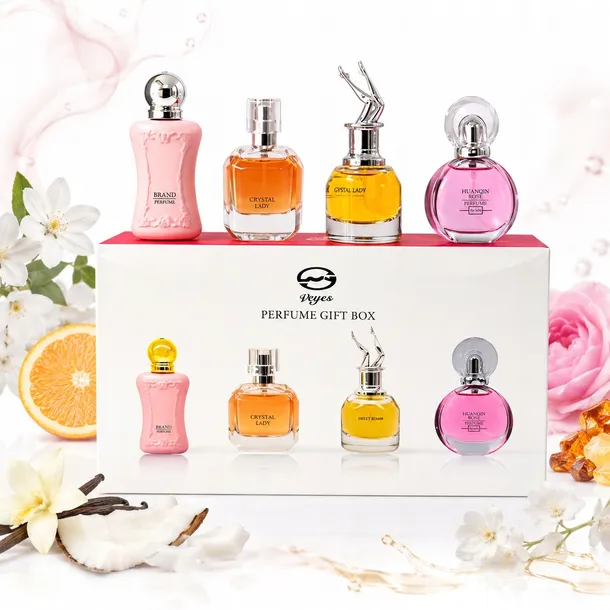 Damski Zestaw Perfum 4 × 25 ml – Elegancki Zestaw Perfum w Pudełku Prezentowym