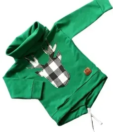 bluza-zielona-z-kratka-bialo-czarna-renifer-rozmiar-122